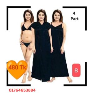 4 Part Night Dress(Black)