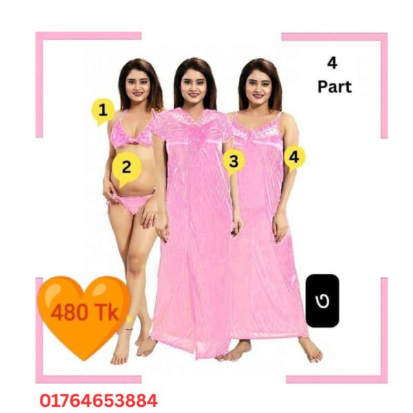 4 Part Night Dress (Pink)