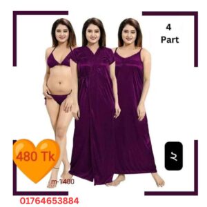 4 Part Night Dress (Purple)