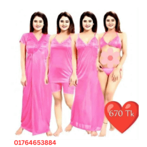 6 Part Night Dress(Pink)