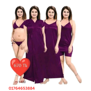6 Part Night Dress(Purple)
